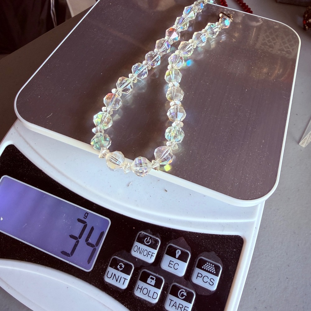 Laguna Crystal Necklace Women OS Clear AB Iridescent Excellent Vintage 1950s - Picture 8 of 17